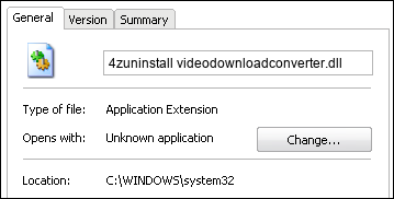 4zuninstall videodownloadconverter.dll properties